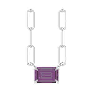 Solitaire Lab Grown Diamond Necklace in 14K White Gold (18")...