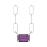 Solitaire Lab Grown Diamond Necklace in 14K White Gold (18")...