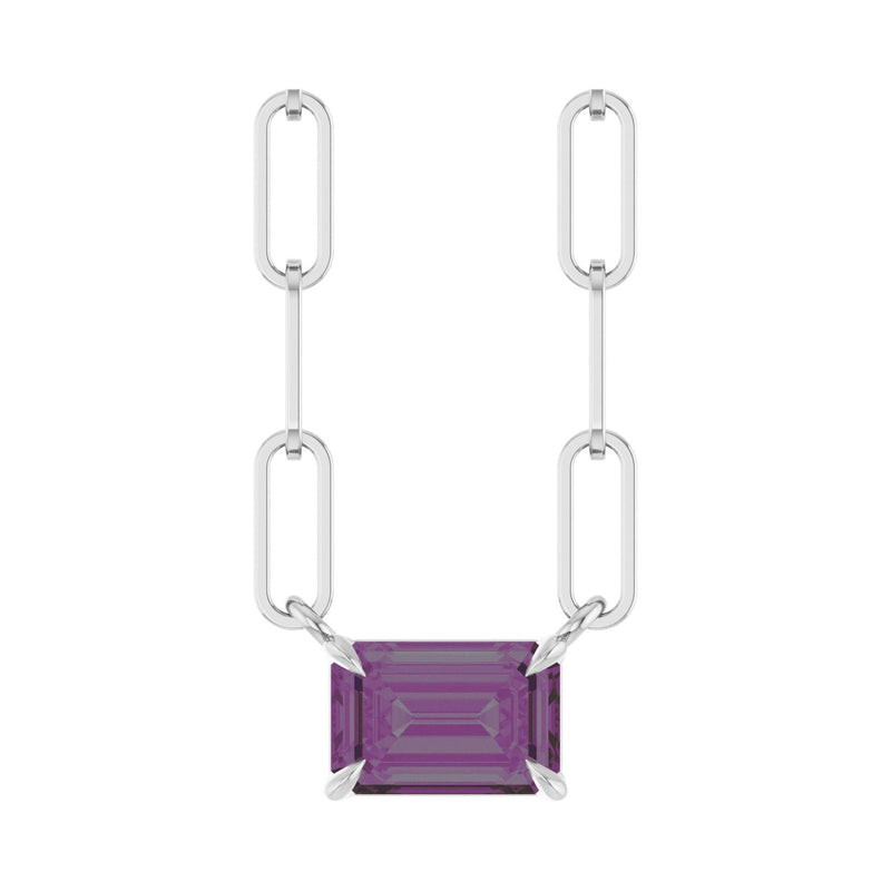 Solitaire Lab Grown Diamond Necklace in 14K White Gold (18")...