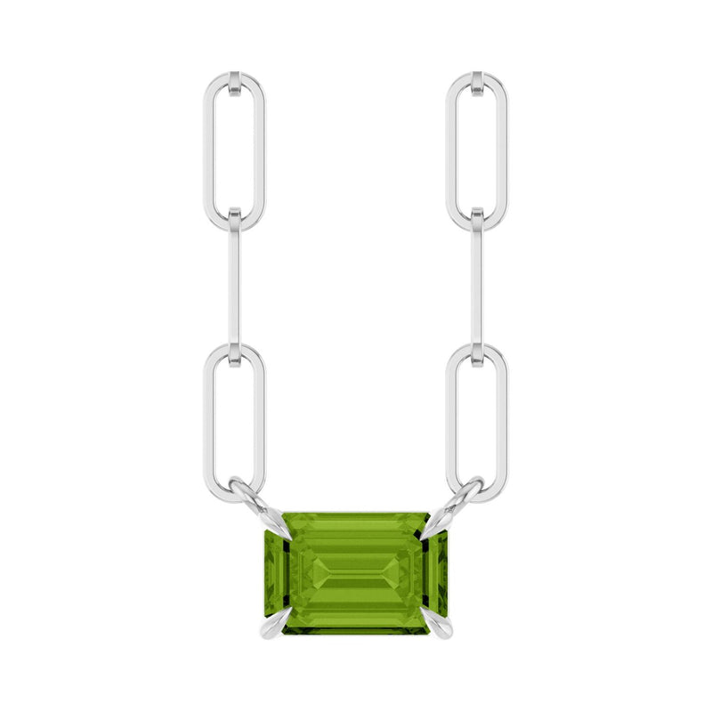 Solitaire Lab Grown Diamond Necklace in 14K White Gold (18")...