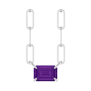 Solitaire Lab Grown Diamond Necklace in 14K White Gold (18")...