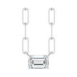 Solitaire Lab Grown Diamond Necklace in 14K White Gold (18")...