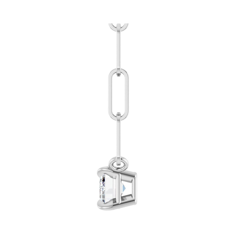 5/8 ct tw Solitaire Lab Grown Diamond Necklace in 14K White Gold ... - view 3