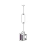 Solitaire Lab Grown Diamond Necklace in 14K White Gold (18")... - view 3