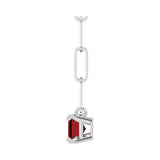 Solitaire Lab Grown Diamond Necklace in 14K White Gold (18")... - view 3