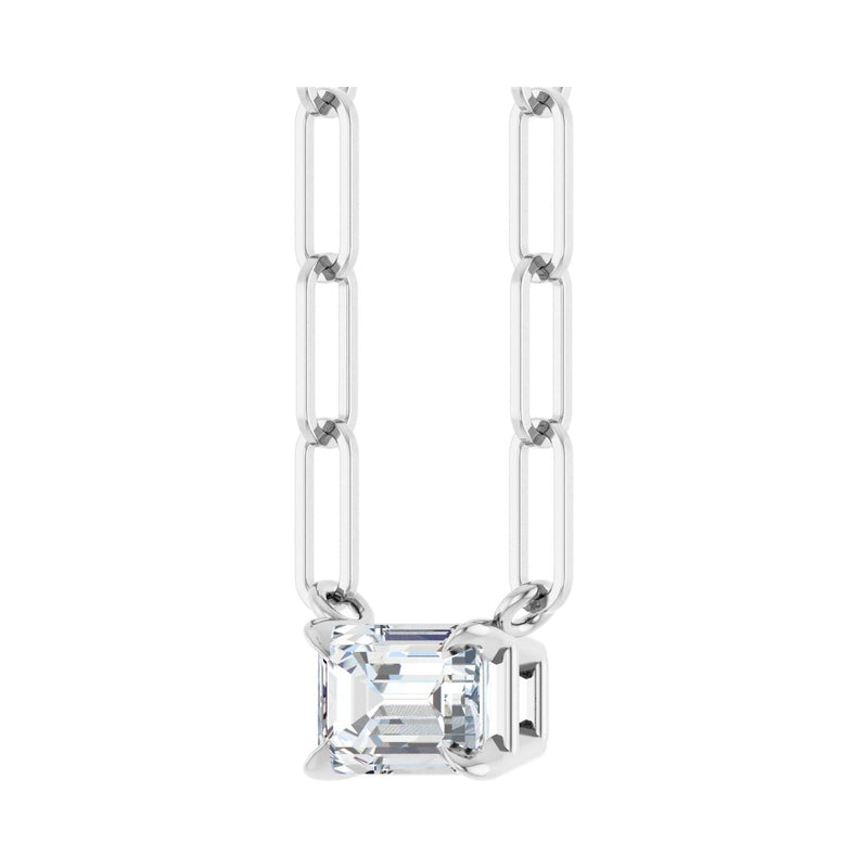 5/8 ct tw Solitaire Lab Grown Diamond Necklace in 14K White Gold ... - view 2