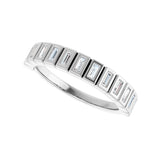 1 ct tw Bezel Lab Grown Anniversary Band in 14K White Gold - view 5