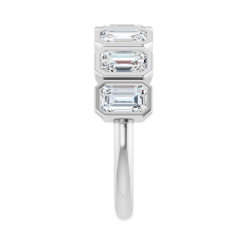 2 1/2 ct tw Bezel Lab Grown Anniversary Band in 14K White Gold... - view 4