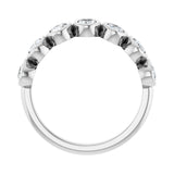 1 1/4 ct tw Bezel Lab Grown Anniversary Band in 14K White Gold... - view 2