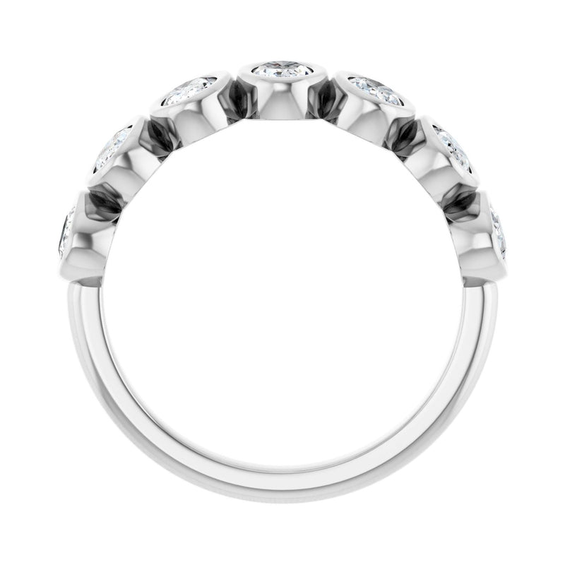 1 1/4 ct tw Bezel Lab Grown Anniversary Band in 14K White Gold... - view 2