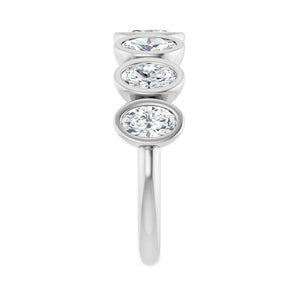 1 1/4 ct tw Bezel Lab Grown Anniversary Band in 14K White Gold... - view 4