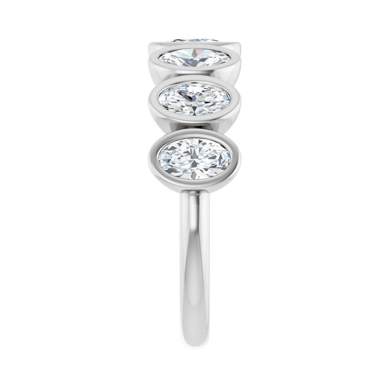 1 1/4 ct tw Bezel Lab Grown Anniversary Band in 14K White Gold... - view 4