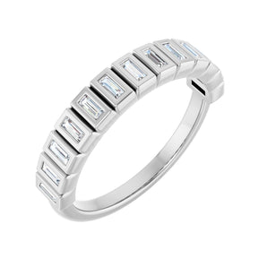 1 ct tw Bezel Lab Grown Anniversary Band in 14K White Gold