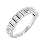1 ct tw Bezel Lab Grown Anniversary Band in 14K White Gold
