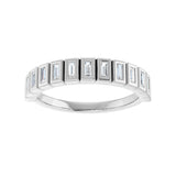 1 ct tw Bezel Lab Grown Anniversary Band in 14K White Gold - view 3