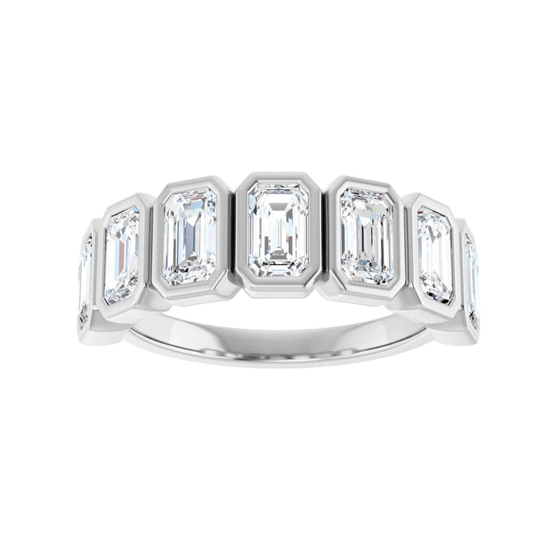 2 1/2 ct tw Bezel Lab Grown Anniversary Band in 14K White Gold... - view 3