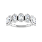 1 1/4 ct tw Bezel Lab Grown Anniversary Band in 14K White Gold... - view 3