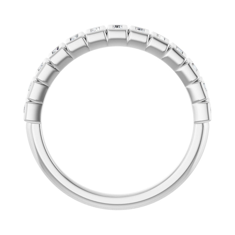 1 ct tw Bezel Lab Grown Anniversary Band in 14K White Gold - view 2
