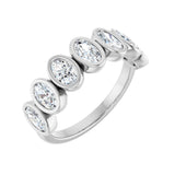 1 1/4 ct tw Bezel Lab Grown Anniversary Band in 14K White Gold...