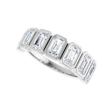 2 1/2 ct tw Bezel Lab Grown Anniversary Band in 14K White Gold... - view 5