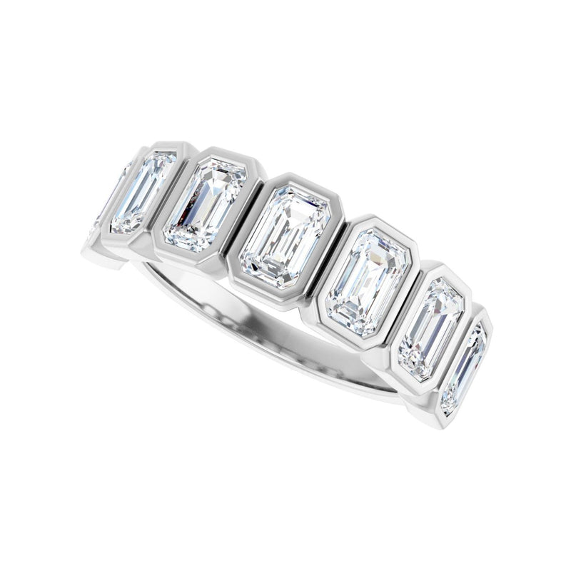 2 1/2 ct tw Bezel Lab Grown Anniversary Band in 14K White Gold... - view 5