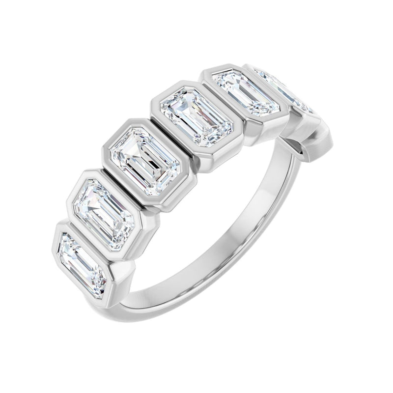 2 1/2 ct tw Bezel Lab Grown Anniversary Band in 14K White Gold...