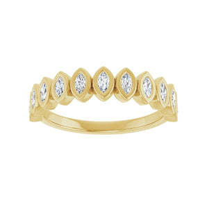 1/2 ct tw Bezel Lab Grown Anniversary Band in 14K White Gold... - view 3
