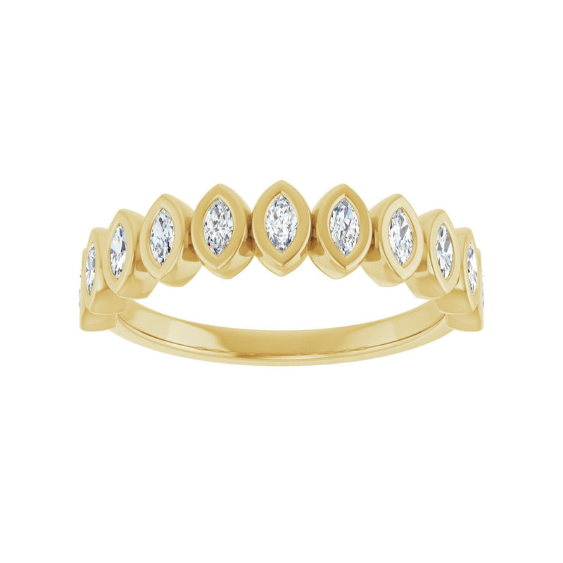 1/2 ct tw Bezel Lab Grown Anniversary Band in 14K White Gold... - view 3