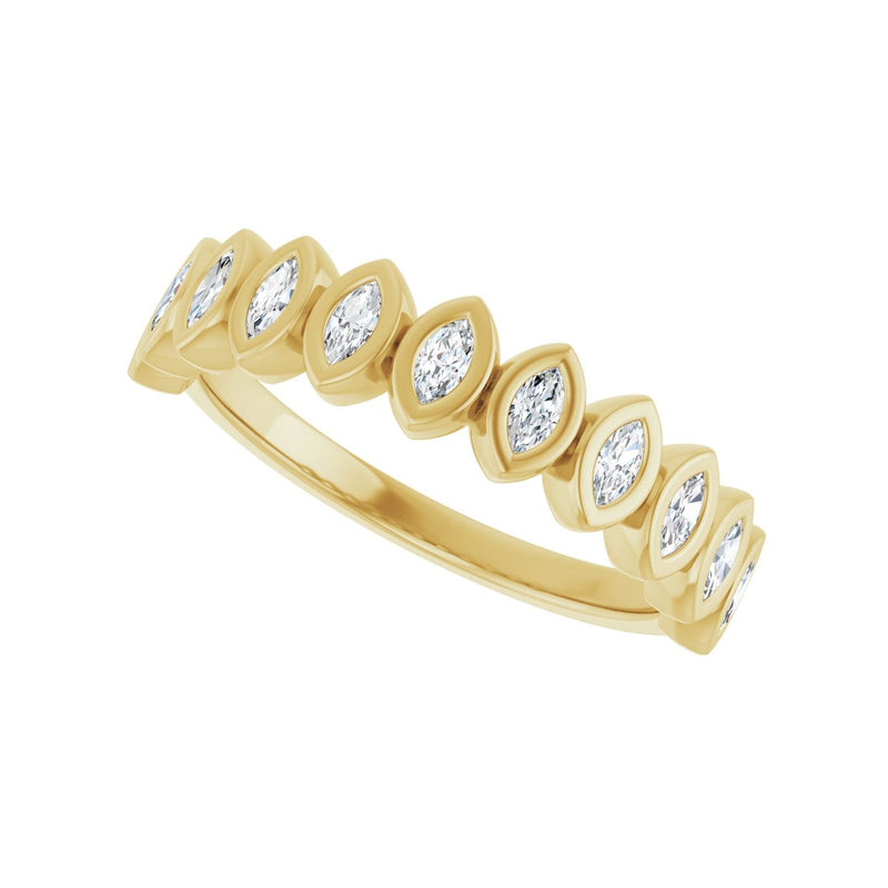 1/2 ct tw Bezel Lab Grown Anniversary Band in 14K White Gold... - view 5