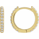 The Yew — Round Accented Huggie Earrings - Yellow