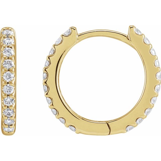 The Yew — Round Accented Huggie Earrings - Yellow