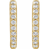 1/2 ct tw Round Lab Grown Diamond Accented Huggie Earrings in 14K... - view 2