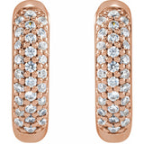 1/4 ct tw Round Lab Grown Diamond Hoop Earrings in 14K White Gold... - view 2