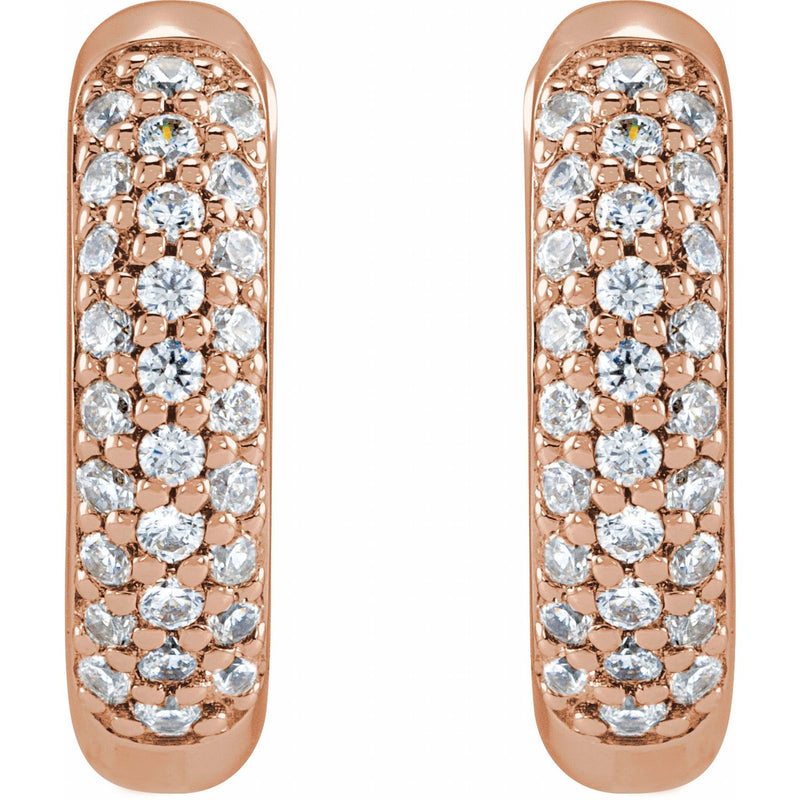 1/4 ct tw Round Lab Grown Diamond Hoop Earrings in 14K White Gold... - view 2
