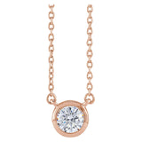 1 ct tw Solitaire Lab Grown Diamond Necklace in 14K White Gold (1...