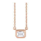1/2 ct tw Solitaire Lab Grown Diamond Necklace in 14K White Gold ...