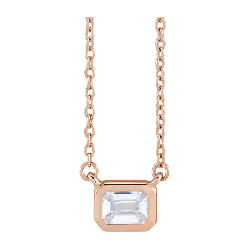 1/2 ct tw Solitaire Lab Grown Diamond Necklace in 14K White Gold ...