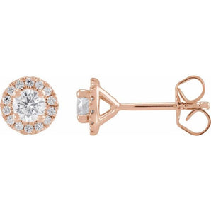 The Liora — Round Halo Stud Earrings - Yellow
