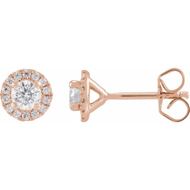 The Liora — Round Halo Stud Earrings - Yellow