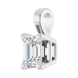 1 ct Emerald Lab Grown Diamond Solitaire Pendant in 14K White Gol... - view 2