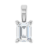1 ct Emerald Lab Grown Diamond Solitaire Pendant in 14K White Gol...