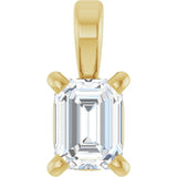 The Yonah — Emerald Solitaire Pendant - Yellow