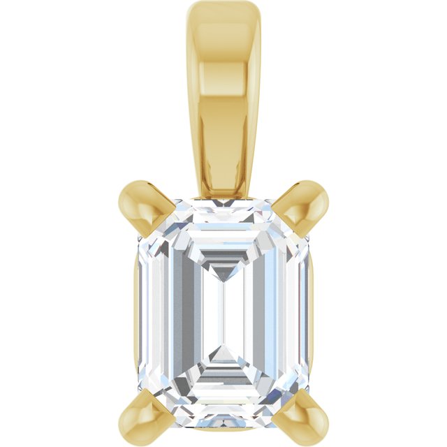 The Yonah — Emerald Solitaire Pendant - Yellow