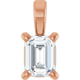 The Yonah — Emerald Solitaire Pendant - Rose