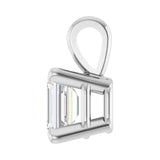 1 ct Emerald Lab Grown Diamond Solitaire Pendant in 14K White Gol... - view 3