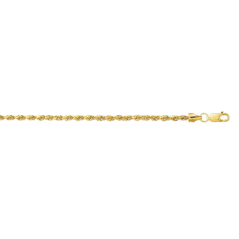 10K Gold 2.0mm Lite Rope Chain 