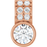 The Margaux — Round Bezel Accented Pendant - Rose