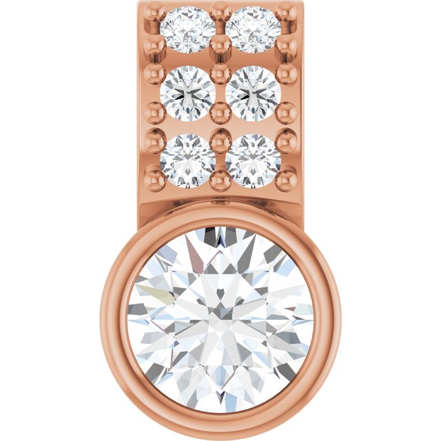 The Margaux — Round Bezel Accented Pendant - Rose