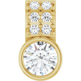The Margaux — Round Bezel Accented Pendant - Yellow