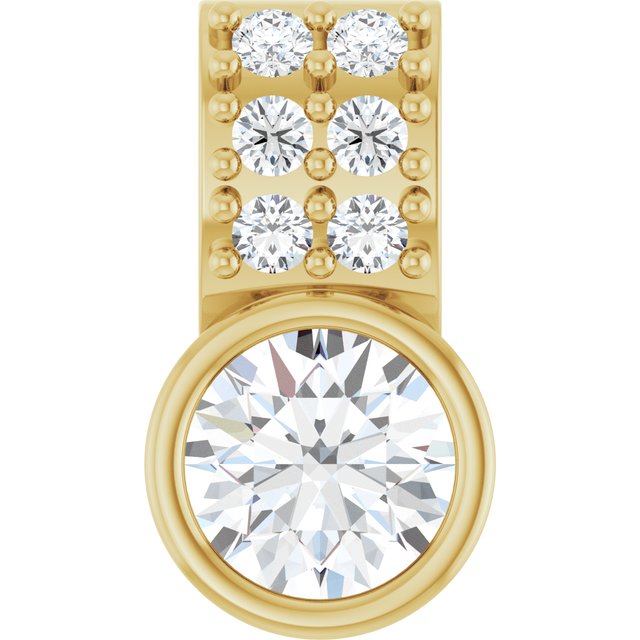 The Margaux — Round Bezel Accented Pendant - Yellow